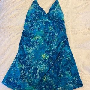 L.L. Bean Slimming Clasp Halter Dress Swimsuit Size 8 Long